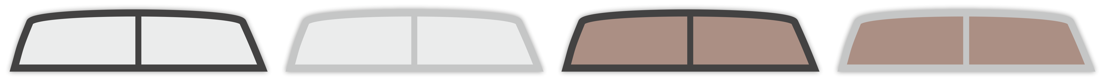 Barvy polykarbonátu (čirý, kouřový bronz) a barva kontrukce (antracit, elox)